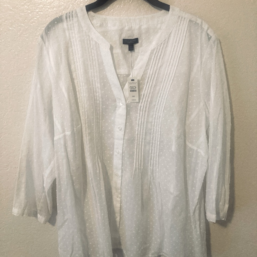 Talbots Ivory Textured Blouse